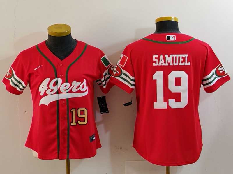 Womens San Francisco 49ers #19 Deebo Samuel Red Mexico Cool Base Stitched Baseball Jerseys